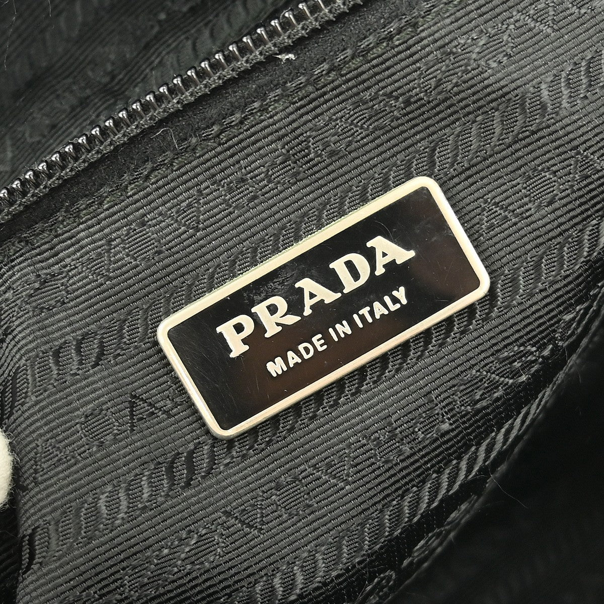 Prada Front Zip Messenger Bag Tessuto, BLACK, NYLON, Shoulder bag