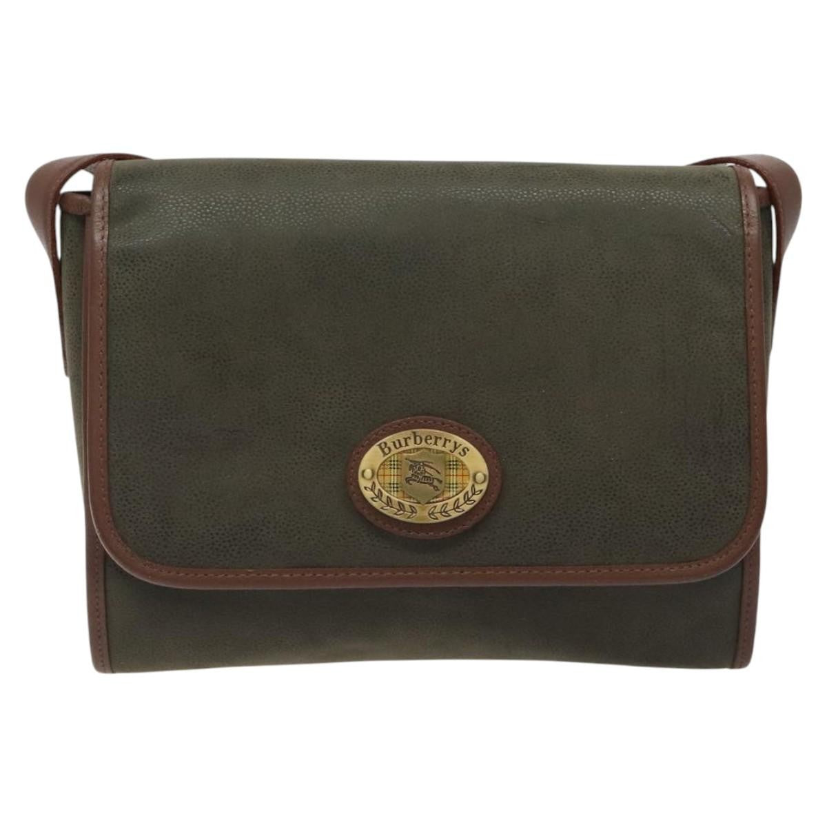 Burberry Vintage Shoulder Bag Suede, KHAKI, SUEDE, Shoulder bag