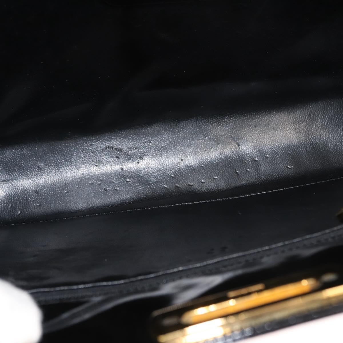 Salvatore Ferragamo Vintage Gancini Chain Shoulder Bag Patent Leather, BLACK, PATENT_LEATHER, Shoulder bag