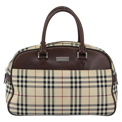 Burberry Nova Check Bowling Bag Canvas, BEIGE, NYLON, Handbag