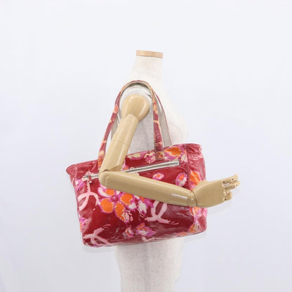 Chanel Vintage Floral Tote Canvas, RED, CANVAS, Tote bag