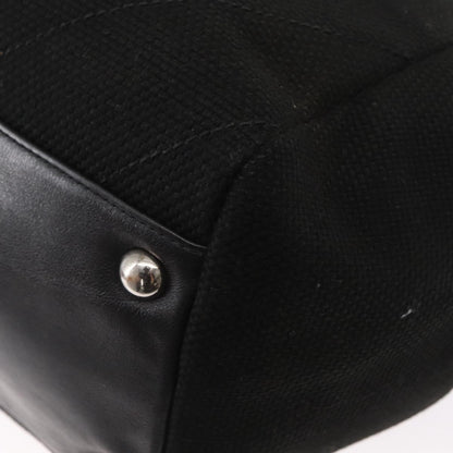 Chanel Vintage CC Charm Tote Chevron Canvas, BLACK, CANVAS, Tote bag