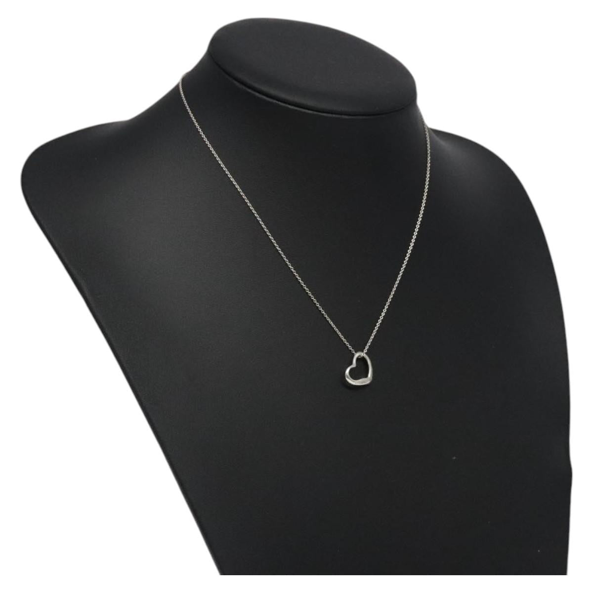 Tiffany & Co. Elsa Peretti Open Heart Pendant Necklace Sterling Silver, SILVER, SILVER, Necklace