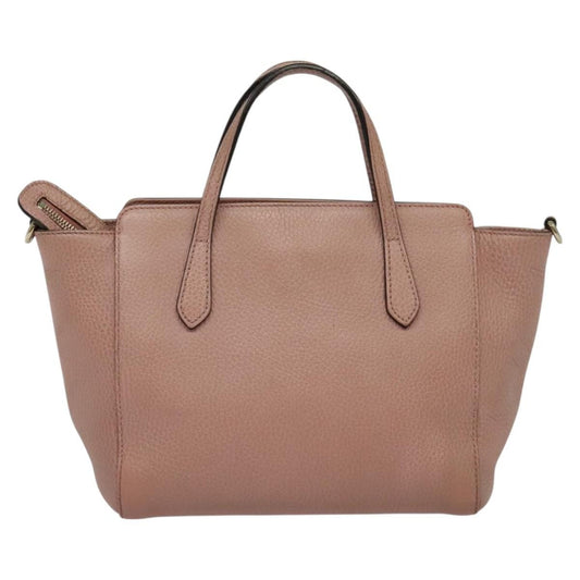 Gucci Swing Crossbody Bag Pebbled Leather, PINK, LEATHER, Crossbody bag