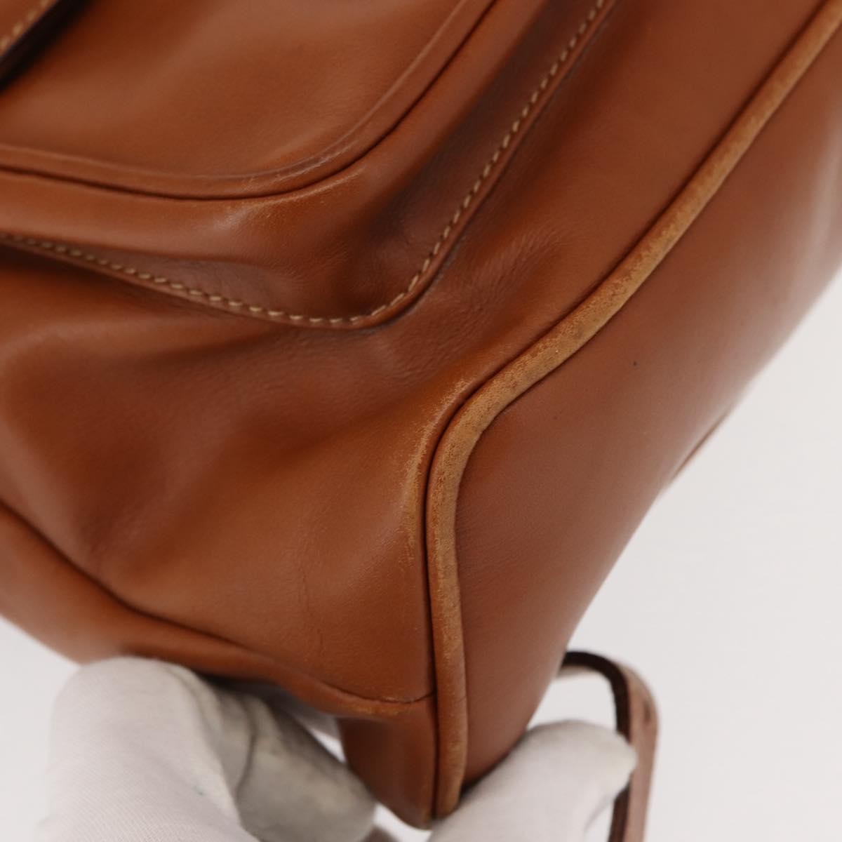 Gucci Vintage Bamboo Backpack Leather, BROWN, LEATHER, Backpack