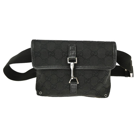 Gucci Vintage Jackie Waist Bag GG Canvas, BLACK, CANVAS, Clutche & pouche