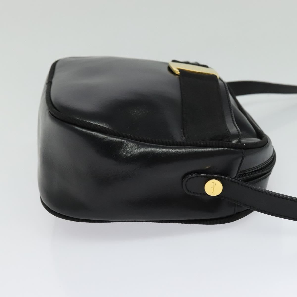 Salvatore Ferragamo Vala Shoulder Bag Leather, BLACK, LEATHER, Shoulder bag