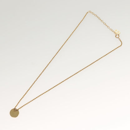 Christian Dior Vintage Logo Round Pendant Necklace Metal, GOLD, METAL, Necklace