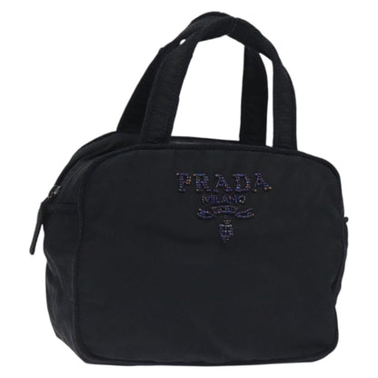 Prada Vintage Zip Handbag Tessuto, BLACK, NYLON, Handbag