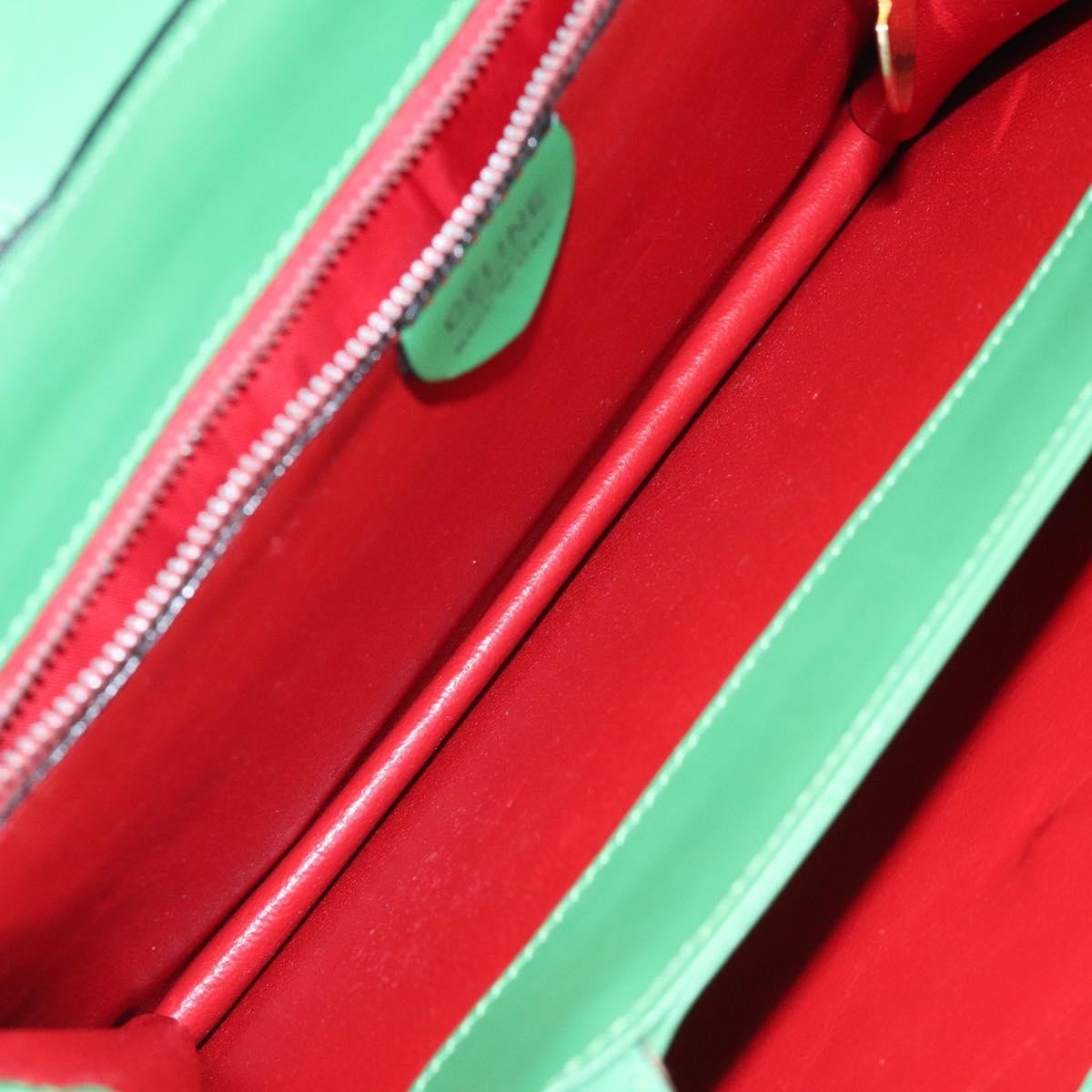 Celine Handbag Leather, GREEN, LEATHER, Handbag