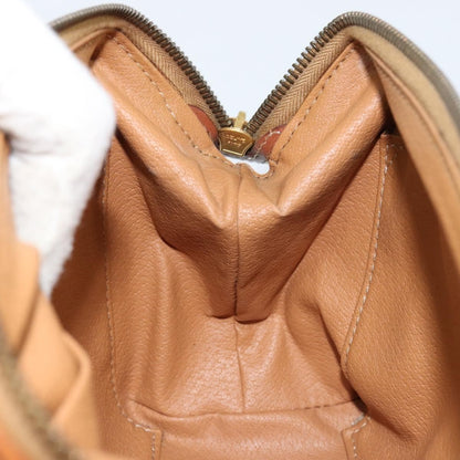 Celine Macadam Pochette Canvas and Leather, BROWN, CANVAS, Clutche & pouche