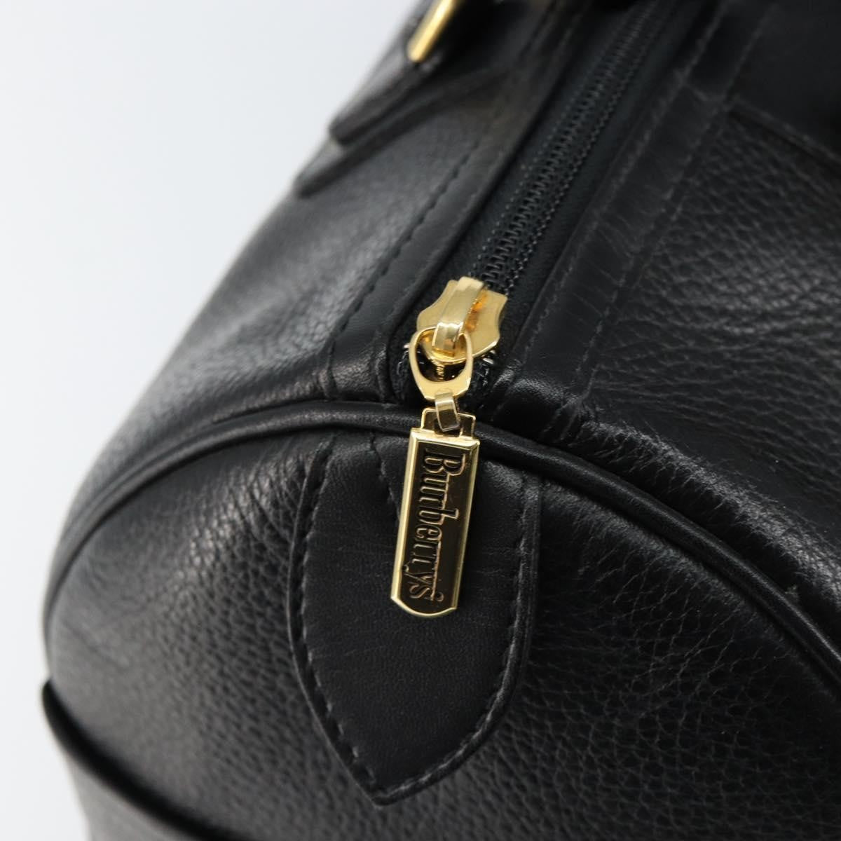Burberry Vintage Boston Bag Leather, BLACK, LEATHER, Travel bag