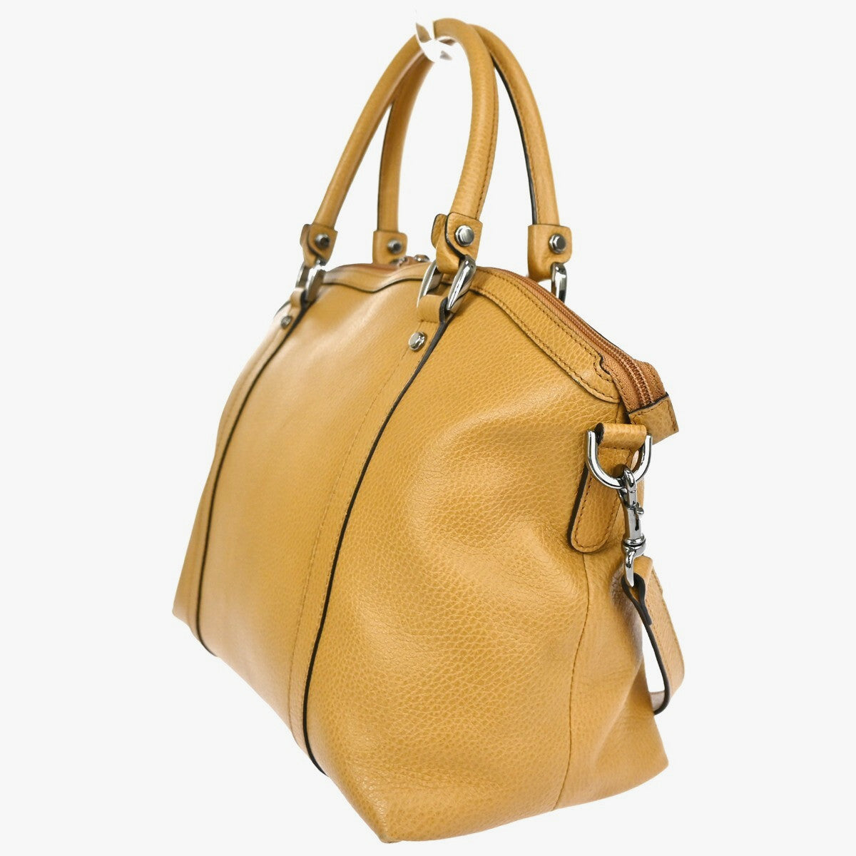 Gucci Britt Convertible Dome Satchel Leather, BEIGE, LEATHER, Handbag