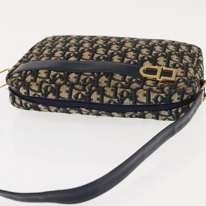 Christian Dior Vintage Trotter Crossbody Bag Diorissimo Coated Canvas, NAVY, CANVAS, Shoulder bag