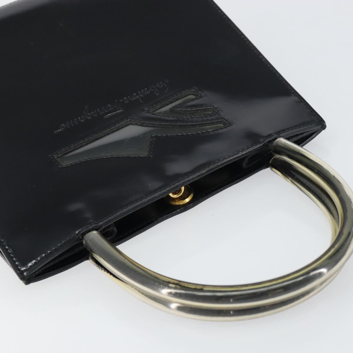 Salvatore Ferragamo Vintage Handbag Patent leather, BLACK, PATENT_LEATHER, Handbag