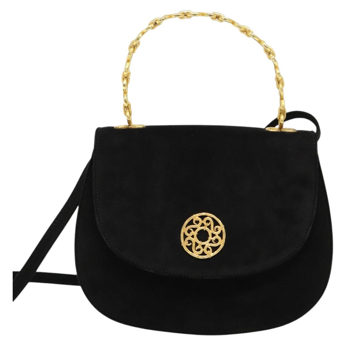 Celine Handbag Suede, BLACK, SUEDE, Handbag