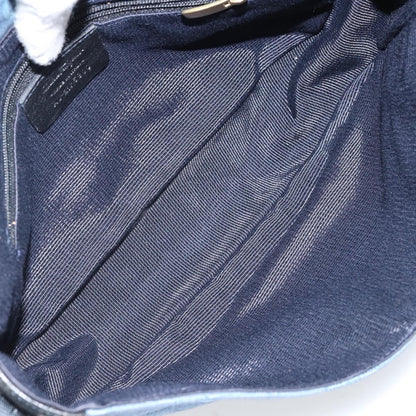 Salvatore Ferragamo Gancini Shoulder Bag Canvas, NAVY, CANVAS, Shoulder bag