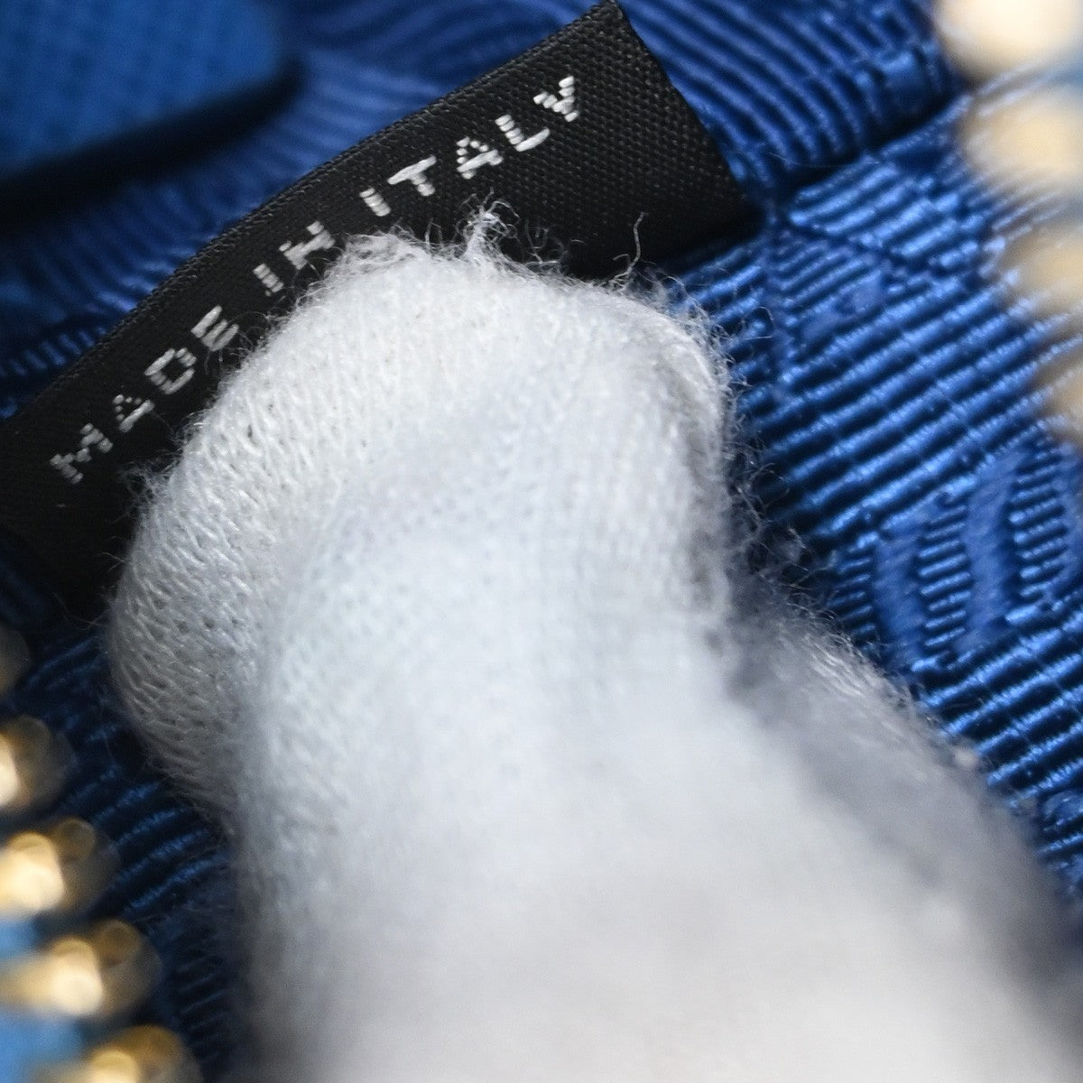 Prada Bauletto Bag Saffiano Leather, BLUE, LEATHER, Handbag