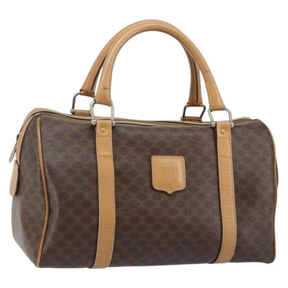 Celine Macadam Handbag Macadam with leather, BROWN, CANVAS, Handbag