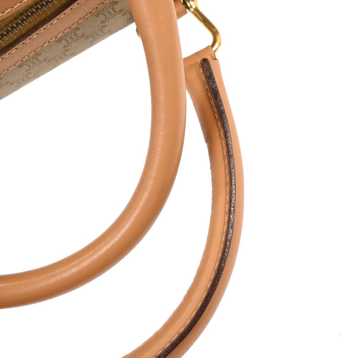 Celine Vintage Duffle Bag Canvas and Leather, BEIGE, PVC, Travel bag