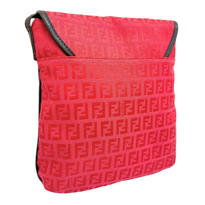 Fendi Vintage Flap Messenger Zucchino Canvas, RED, CANVAS, Shoulder bag