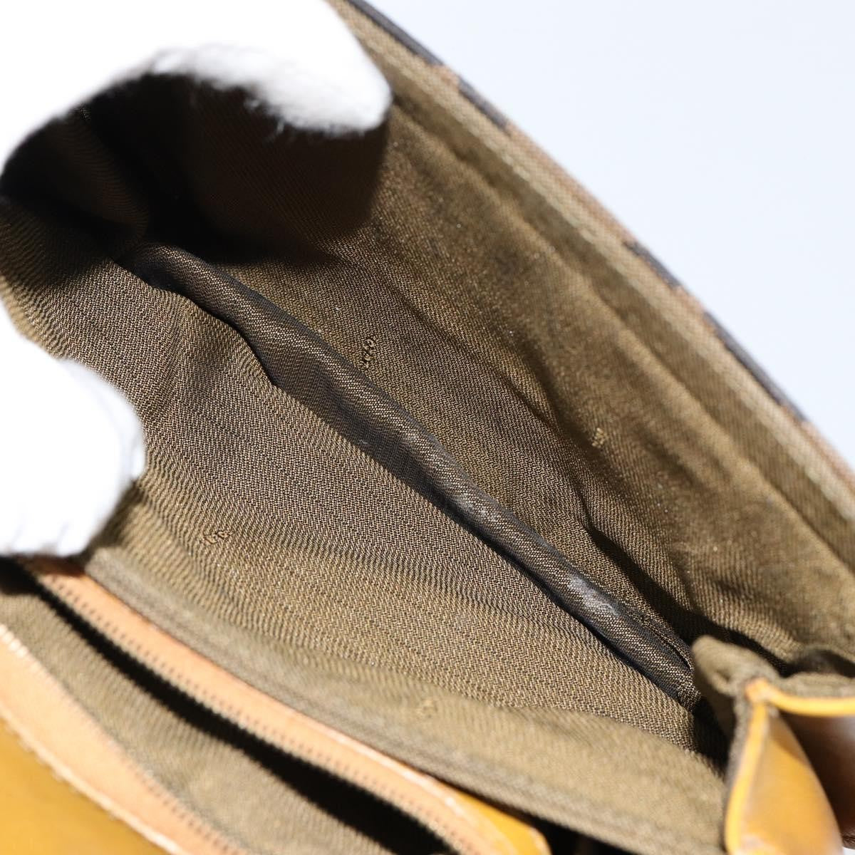 Fendi Vintage Tiger Print Shoulder Bag Canvas, GOLD, CANVAS, Shoulder bag