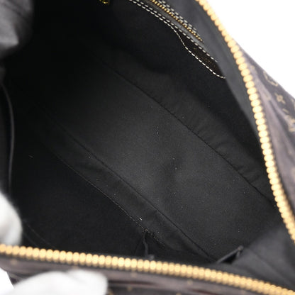 Louis Vuitton Boulogne Handbag Mini Lin, BROWN, CANVAS, Shoulder bag