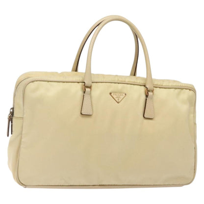 Prada Vintage Zip Handbag Tessuto, BEIGE, NYLON, Handbag
