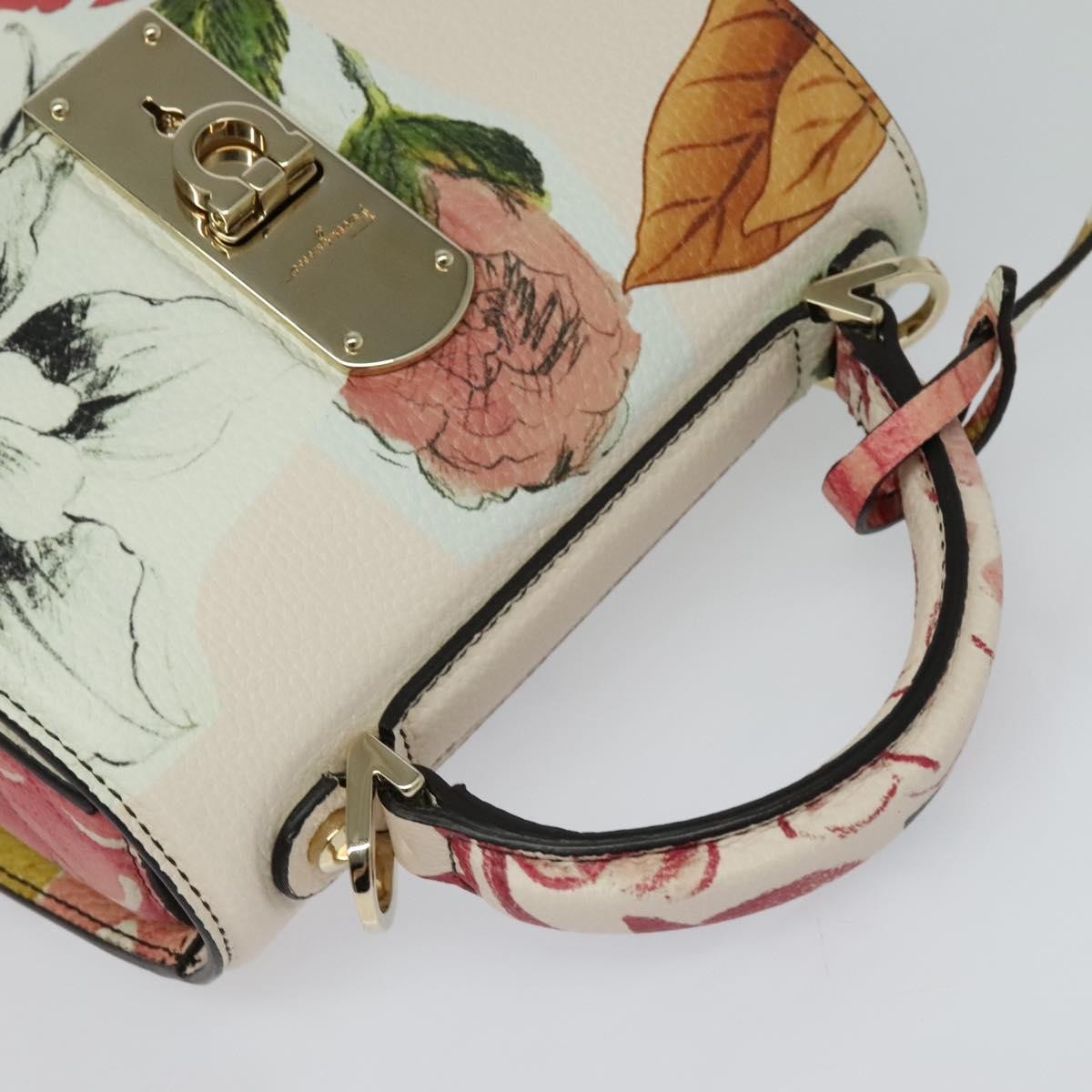 Salvatore Ferragamo Boxyz Top Handle Bag Printed Leather, PINK, LEATHER, Shoulder bag