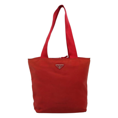 Prada Vintage Zip Tote Tessuto, Red, Nylon, Tote Bag