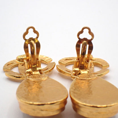 Chanel CC Teardrop Earrings Metal with Faux Pearl, Gold, Gold Plated, Earrings