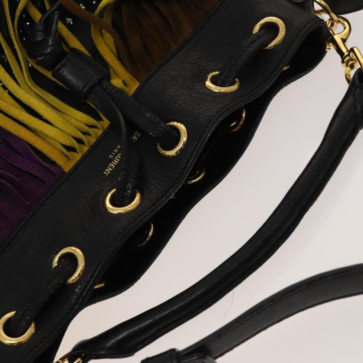 Saint Laurent Fringe Emmanuelle Bucket Bag Leather, MULTICOLOUR, LEATHER, Handbag