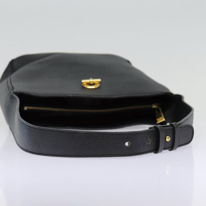 Celine Shoulder Bag Leather, BLACK, LEATHER, Shoulder bag