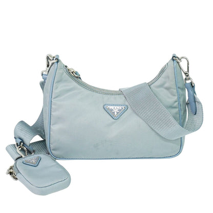 Prada Re-Edition 2005 Shoulder Bag Tessuto, Blue, Nylon, Shoulder Bag