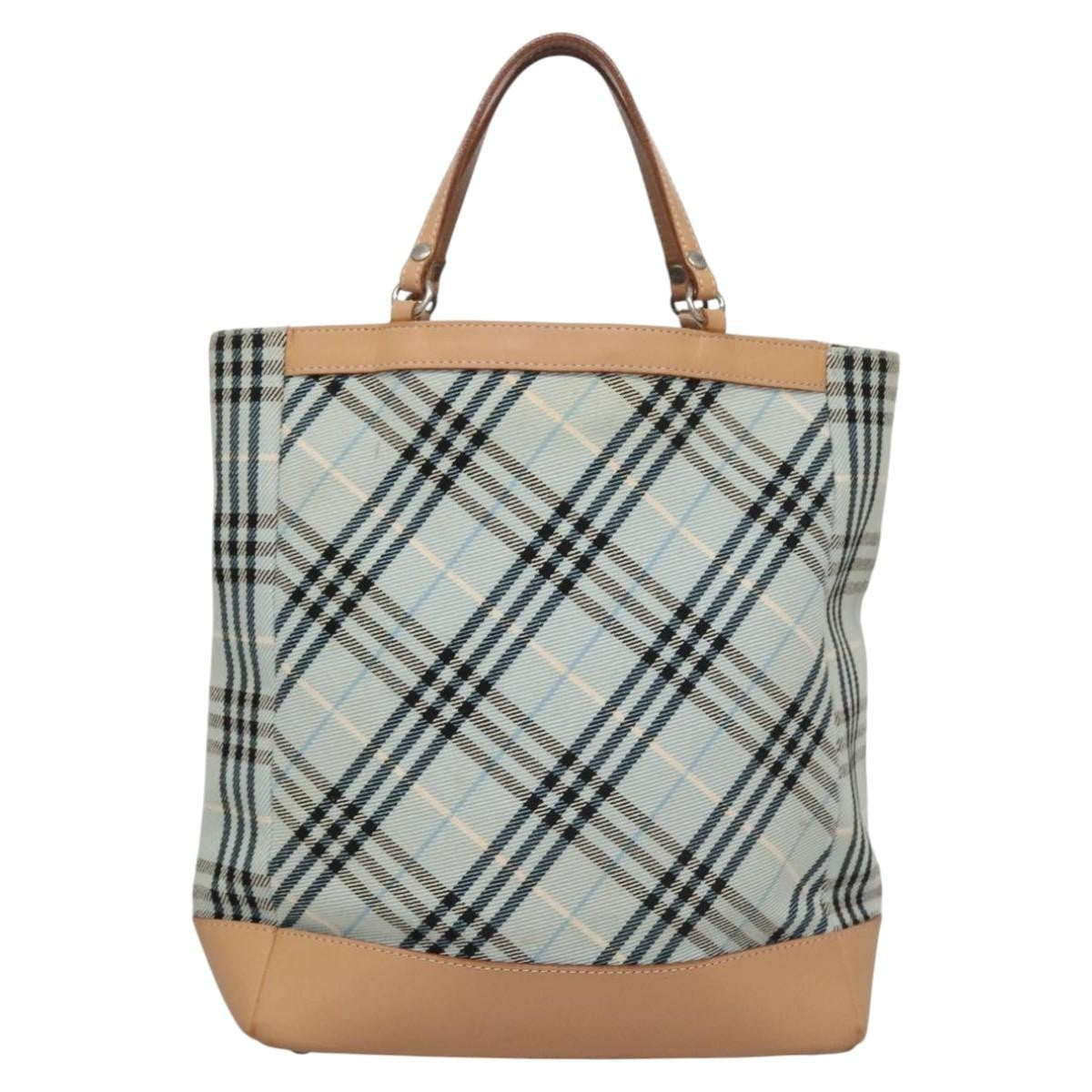 Burberry Nova Check Tote canvas check pattern, BLUE, CANVAS, Tote bag