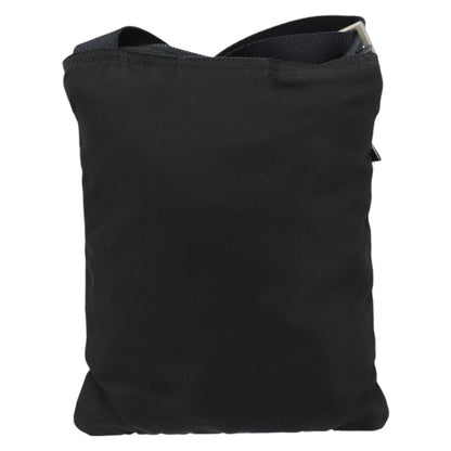 Prada Front Zip Convertible Flat Messenger Tessuto with Leather, BLACK, NYLON, Shoulder bag