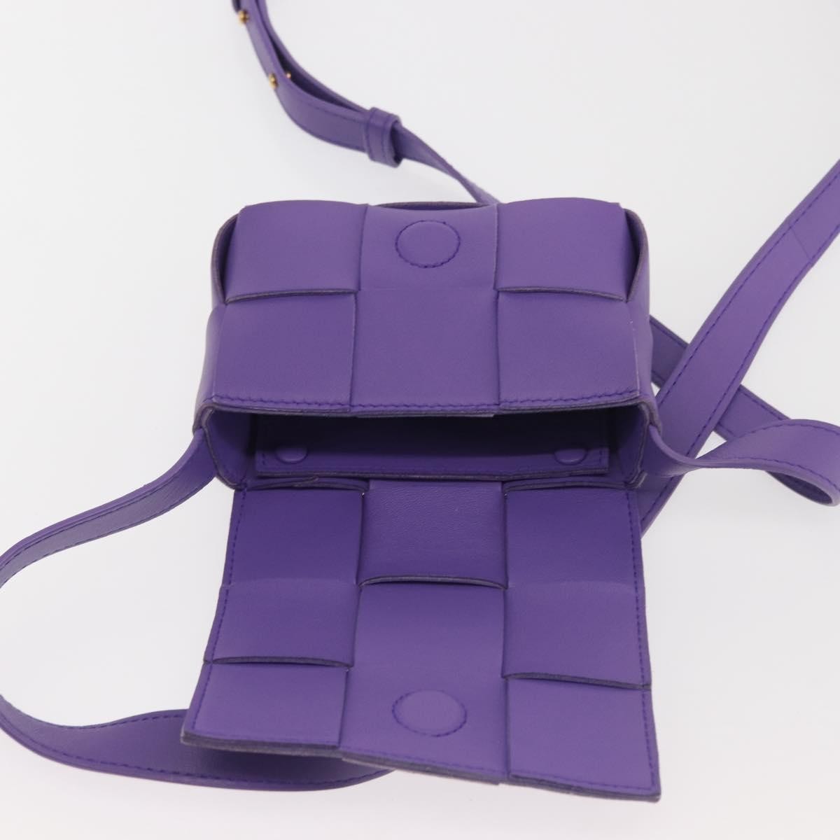 Bottega Veneta Cassette Crossbody Bag Padded Maxi Intrecciato Leather, PURPLE, LEATHER, Crossbody bag
