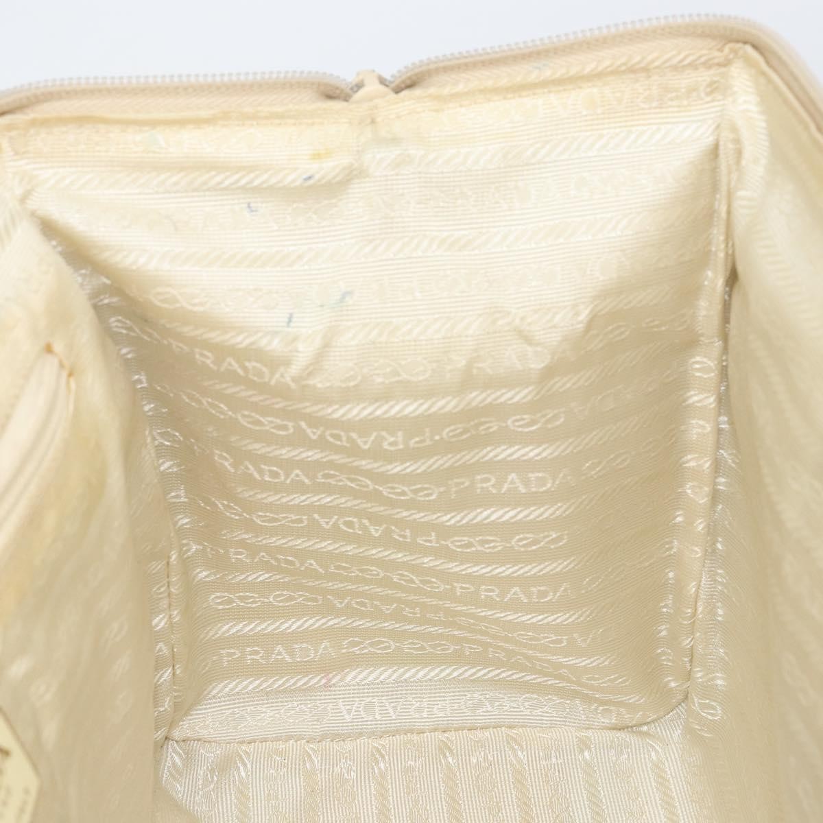 Prada Vintage Handbag Leather, BEIGE, LEATHER, Handbag