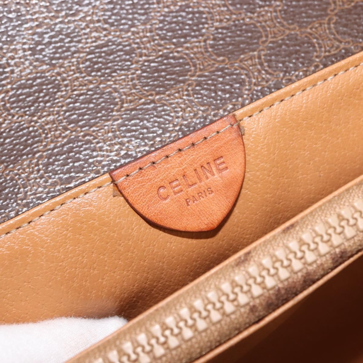 Celine Vintage Macadam Shoulder Bag Canvas, BROWN, CANVAS, Shoulder bag