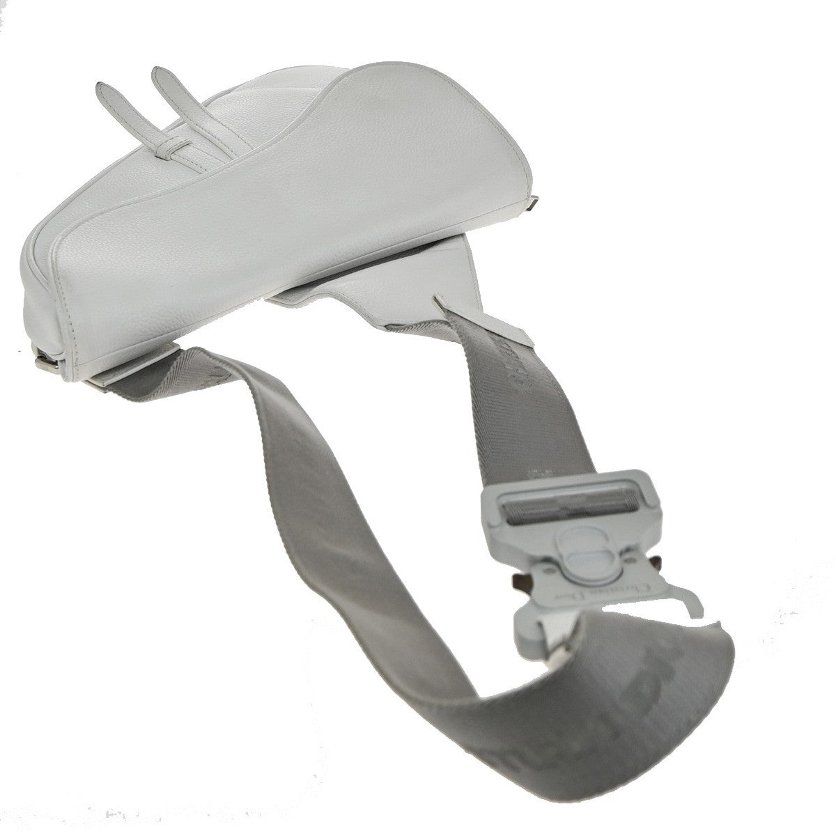 Christian Dior Saddle Crossbody Bag Leather, WHITE, LEATHER, Shoulder bag