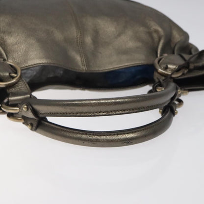 Salvatore Ferragamo Gancini Tote Leather, SILVER, LEATHER, Tote bag