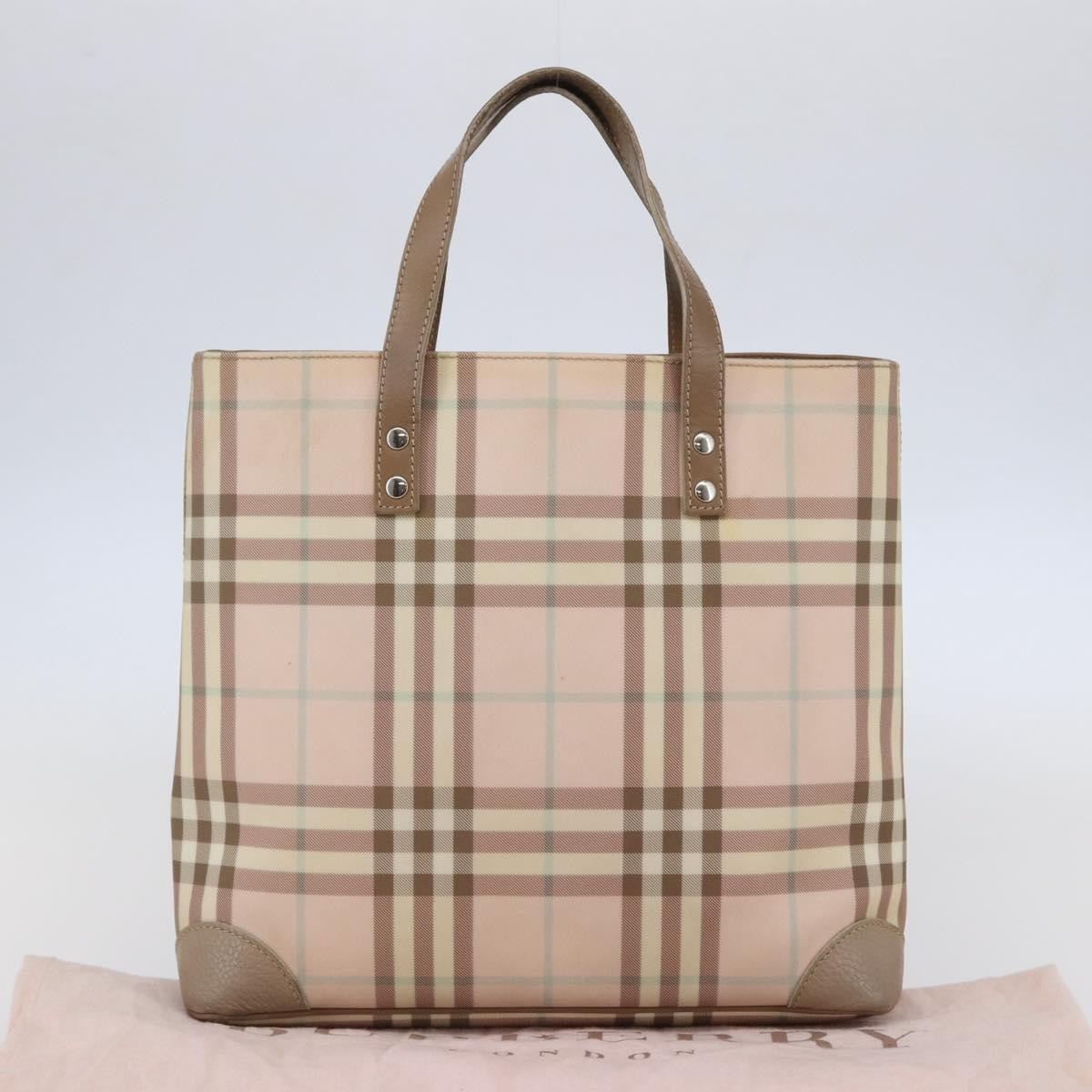 Burberry Nova Check Tote canvas check pattern, PINK, CANVAS, Tote bag