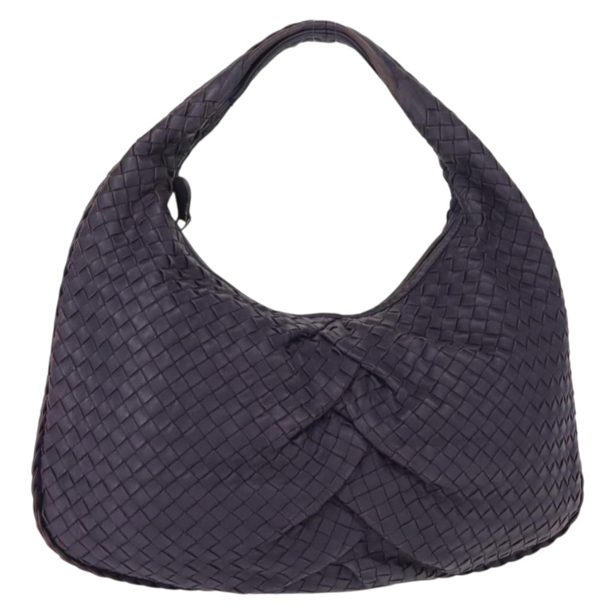 Bottega Veneta Veneta Hobo Pleated Intrecciato Nappa, PURPLE, LEATHER, Shoulder bag