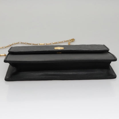 Celine Chain Shoulder Bag Leather, BLACK, LEATHER, Shoulder bag