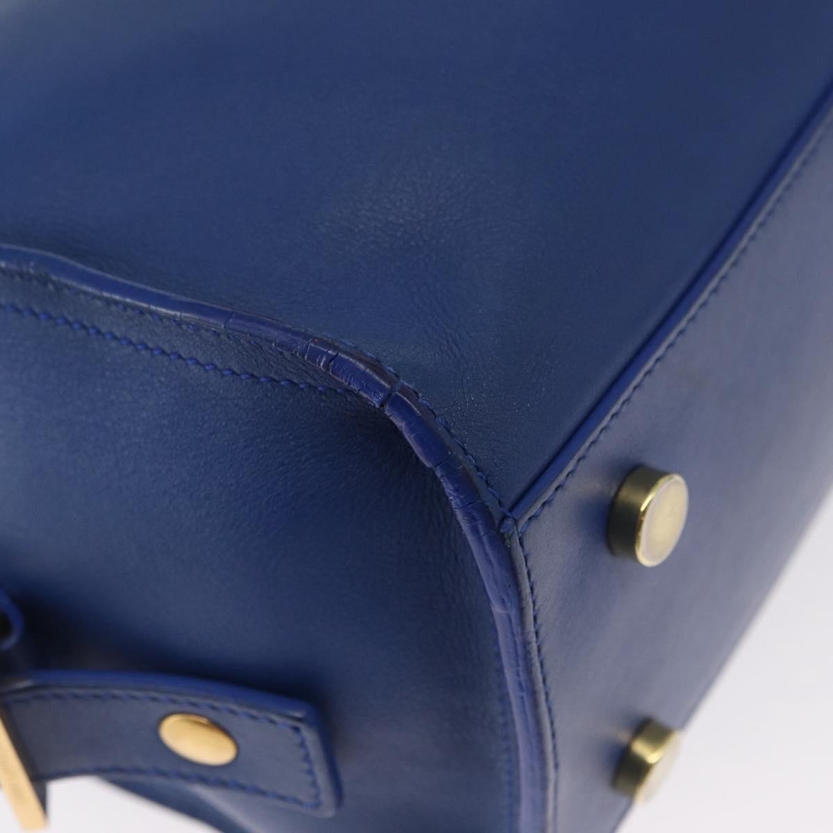 Saint Laurent Monogram Cabas Leather, BLUE, LEATHER, Handbag