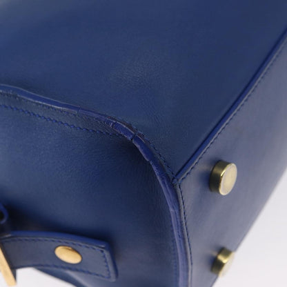 Saint Laurent Monogram Cabas Leather, BLUE, LEATHER, Handbag