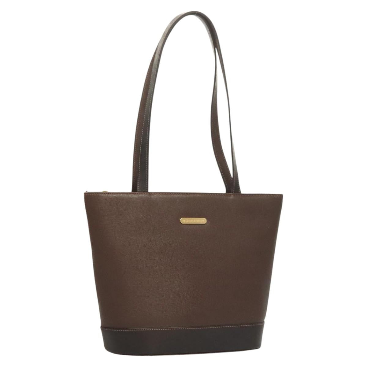 Burberry Handle Tote Leather, BROWN, LEATHER, Tote bag
