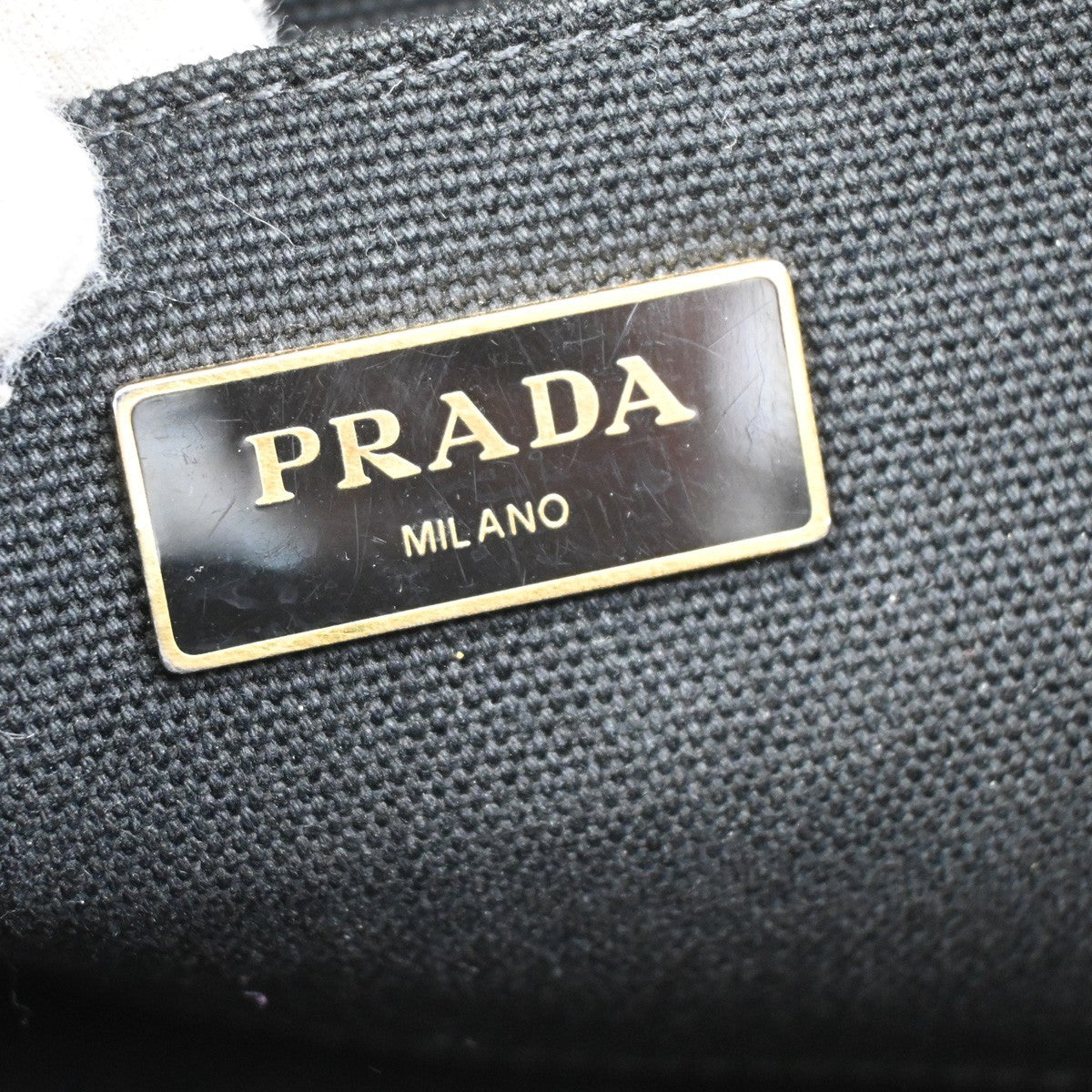 Prada Canapa Open Tote Canvas, GREEN, CANVAS, Handbag