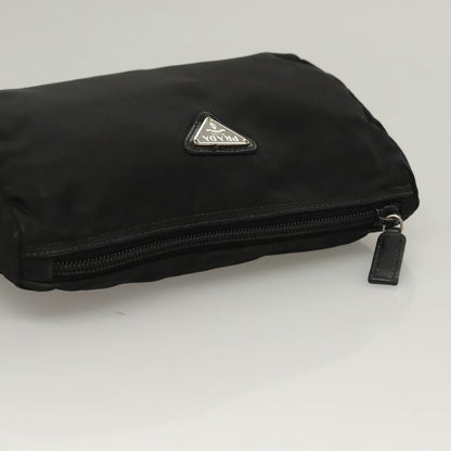 Prada Zip Pouch Tessuto, BLACK, NYLON, Clutche & pouche