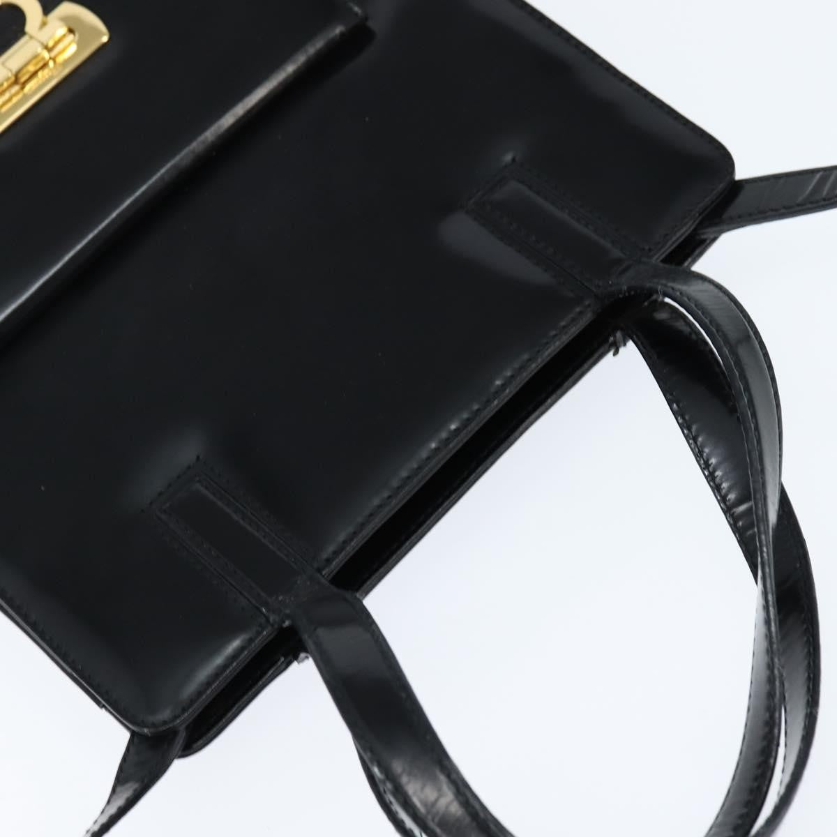 Salvatore Ferragamo Gancini handbag Patent leather, BLACK, PATENT_LEATHER, Handbag